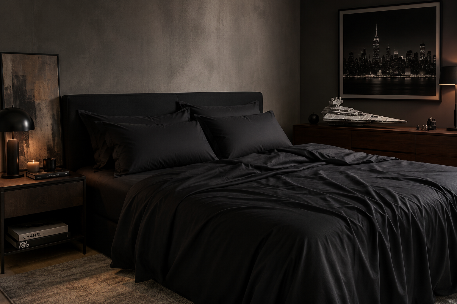 Black bamboo sheets