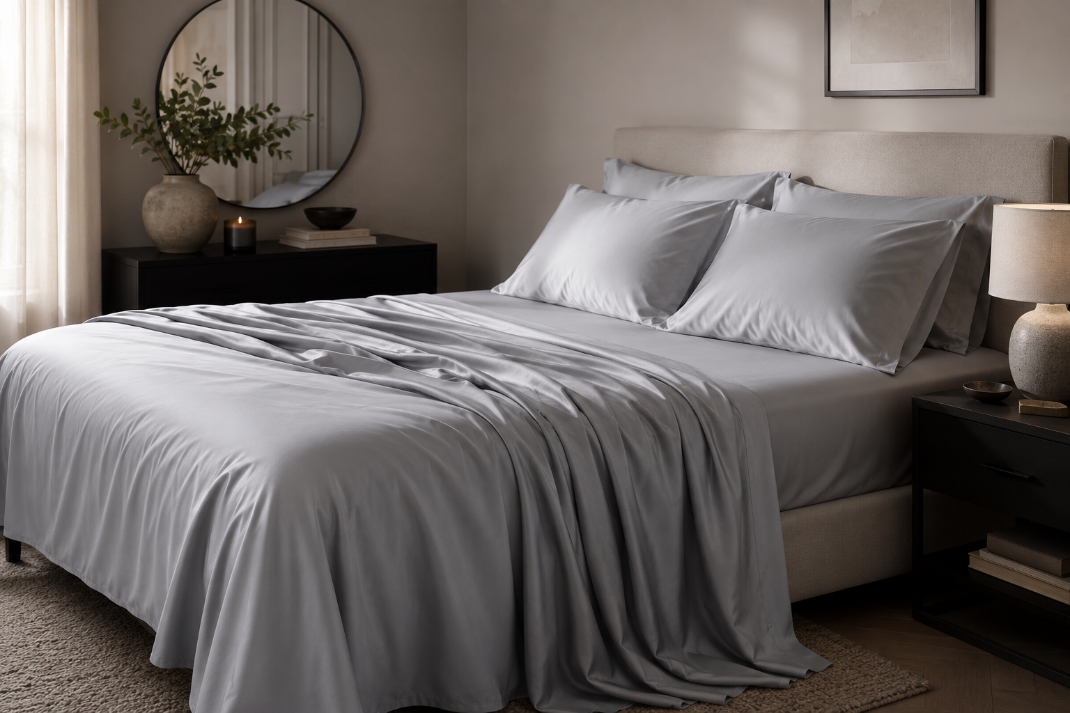 Silver grey bamboo sheets
