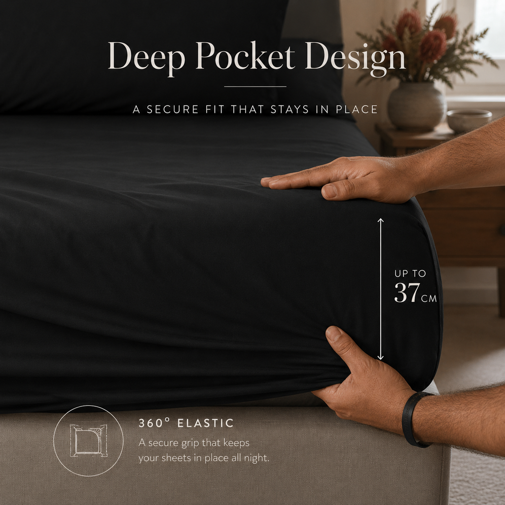 Black Bamboo Sheet Set • Super King