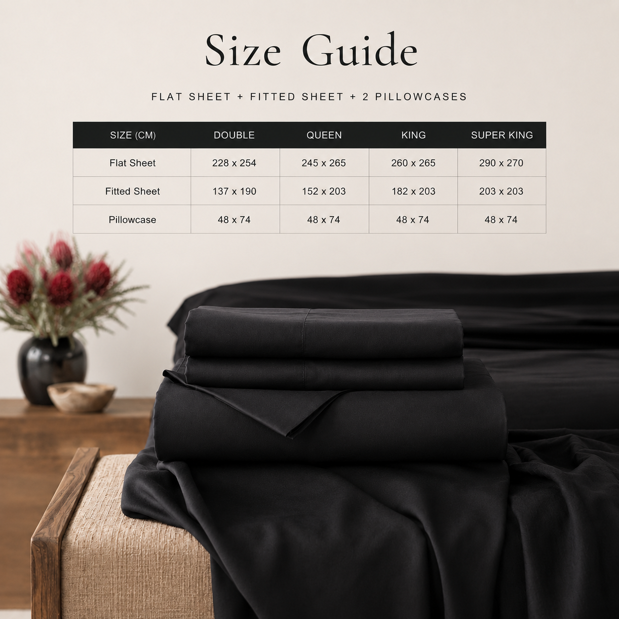 Black Bamboo Sheet Set • Super King