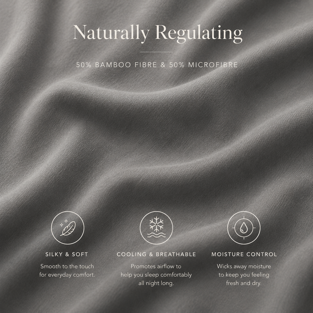 Grey Bamboo Sheet Set • Super King