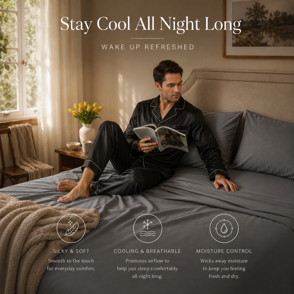 Grey Bamboo Sheet Set • Super King
