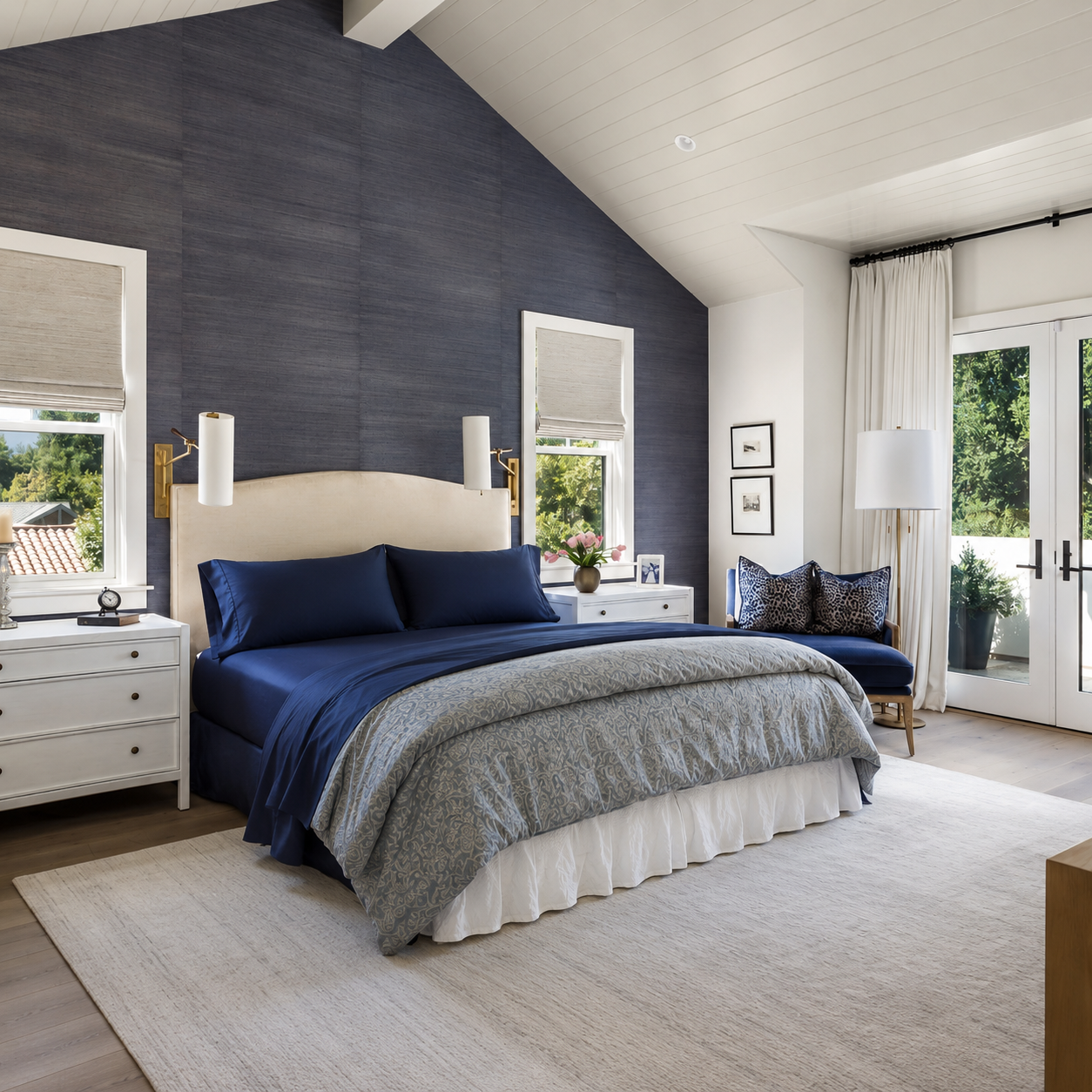 Navy Bamboo Sheet Set • Super King