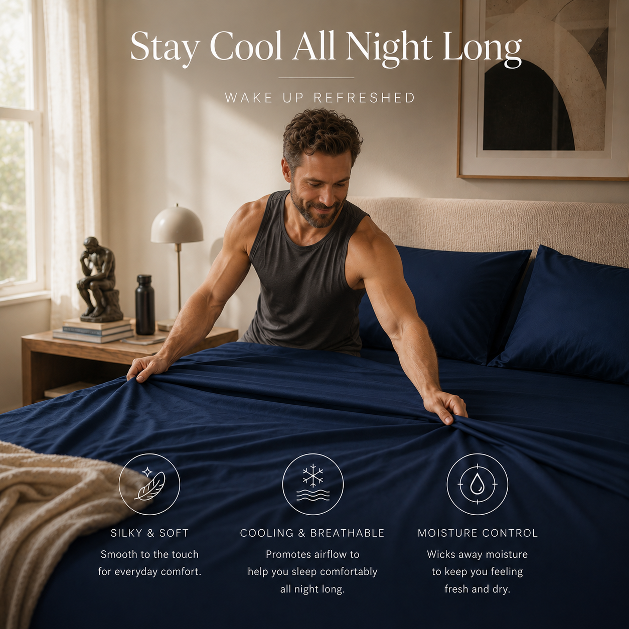 Navy Bamboo Sheet Set • Double