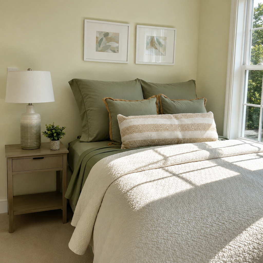 Olive Green Bamboo Sheet Set • Double