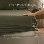 Olive Green Bamboo Sheet Set • King