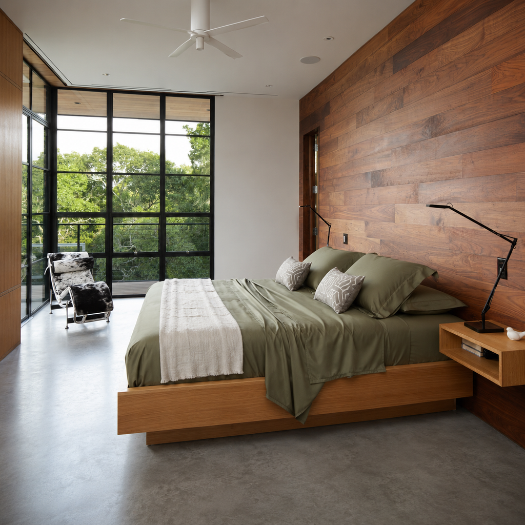 Olive Green Bamboo Sheet Set • Queen