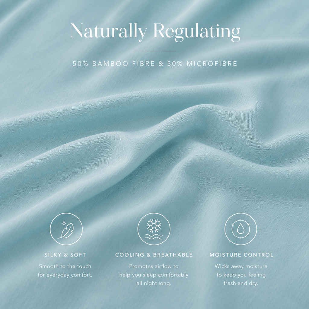 Sky Blue Bamboo Sheet Set • Super King