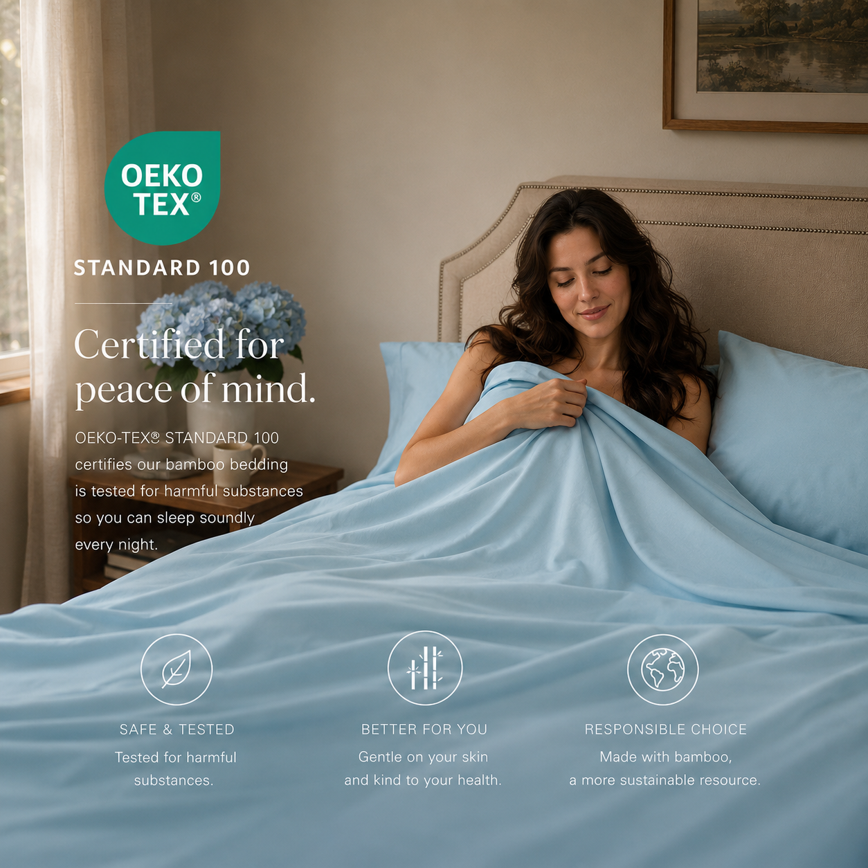 Sky Blue Bamboo Sheet Set • Double