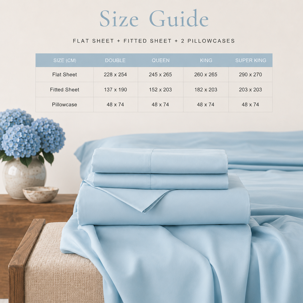 Sky Blue Bamboo Sheet Set • Super King